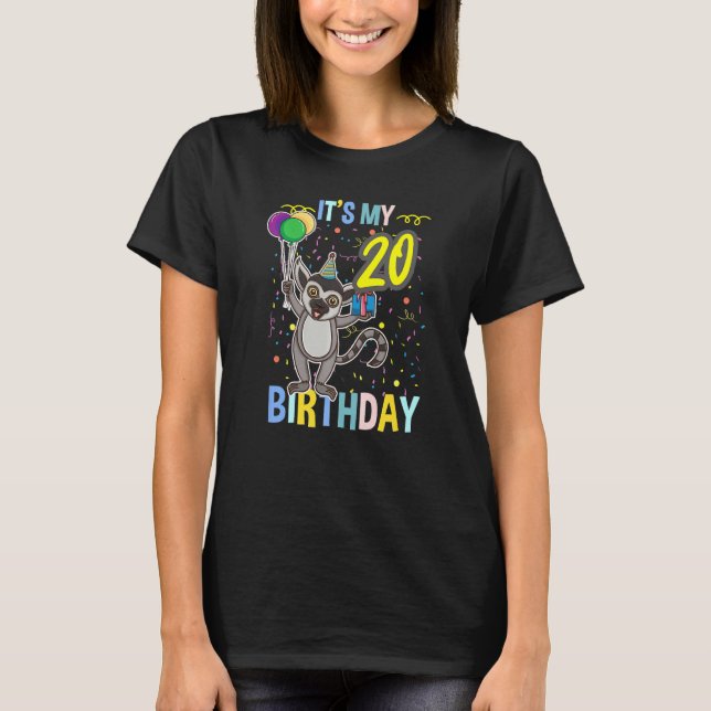 Camiseta Es mi vigésimo cumpleaños Lemur (Anverso)