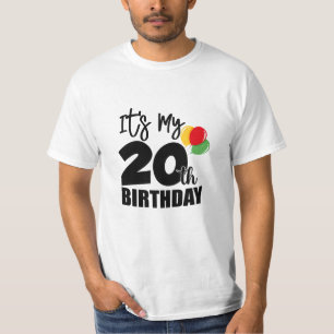 Camiseta Es mi vigésimo cumpleaños, regalo feliz 20 cumplea