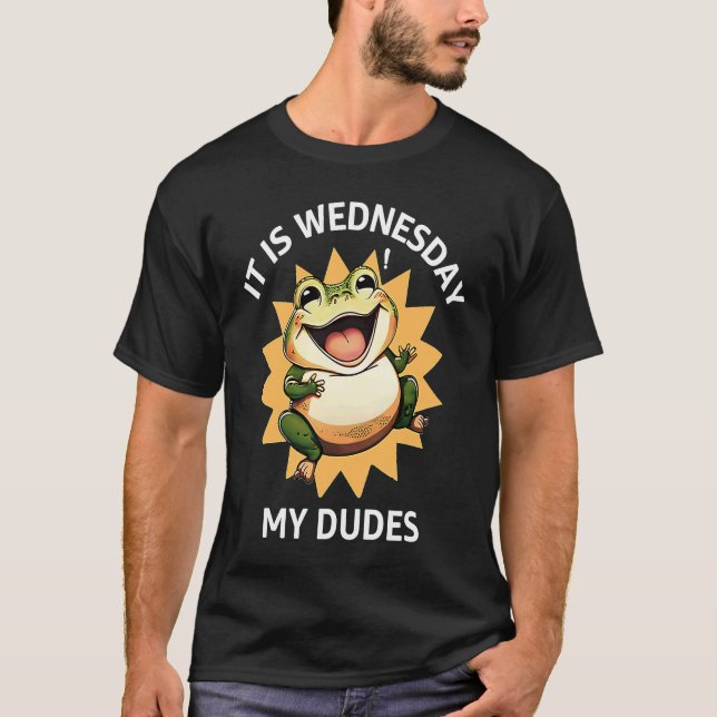 Camiseta ES MIÉRCOLES MIS HOMBRES Tapo Rana Meme (Anverso)