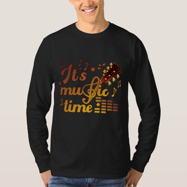 Camiseta Es momento de la música, guitarra de oro musical (Anverso)