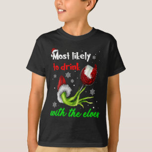 Camiseta Es Muy Probable Que Beban Con Los Navidades Elves 