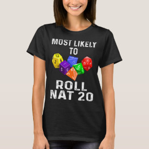 Camiseta Es Muy Probable Que Gire El Juego De 20 Dados RPG