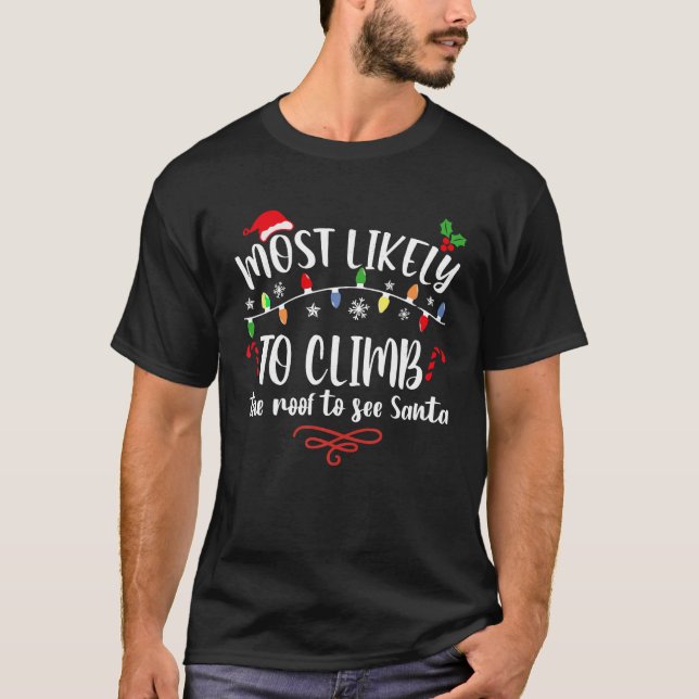 Camiseta Es Muy Probable Que Sube Los Techos De Navidad Par (Anverso)