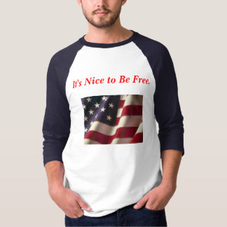 Camiseta Es Niza estar libre. Bandera americana
