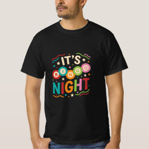 Camiseta Es Noche de Bingo Colorido Diseño Retro para Fiest