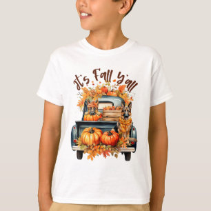 Camiseta Es Otoño, Alemán Pastor Calabazas Camión Aut