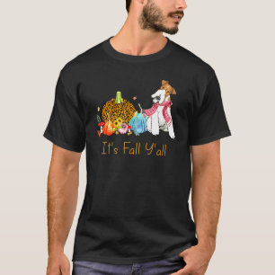 Camiseta Es Otoño Chicos Fox Terrier Perro Bufanda De Otoño