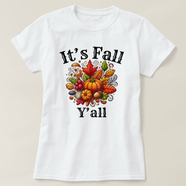 Camiseta Es otoño. | Temporada de otoño | Calabaza (Diseño del anverso)