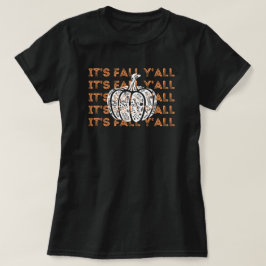 Camiseta Es otoño. | Temporada de otoño | Negro calabaza