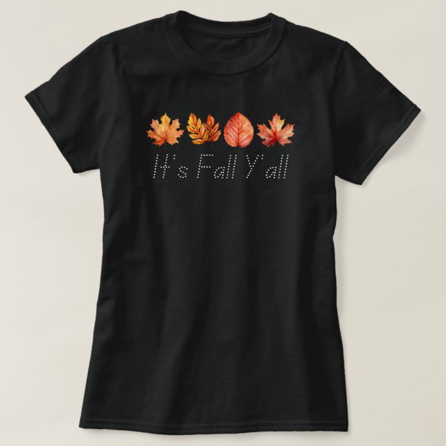 Camiseta Es otoño. | Temporada de otoño | Negro calabaza (Diseño del anverso)