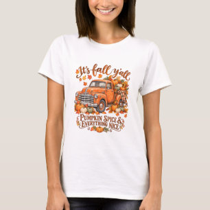 Camiseta Es Otoño Todos Camionete Pumpkin Spice Vintage