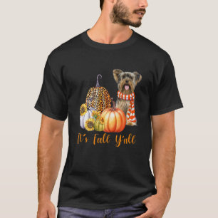 Camiseta Es Otoño Todos Perro Yorkie Leopardo Calabaza Otoñ