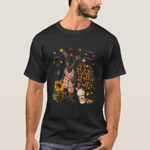 Camiseta Es otoño y todo el perro de Pinscher en miniatura