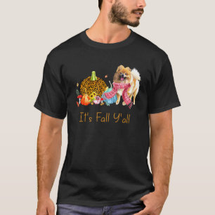 Camiseta Es otoño y todo el perro Pomeranian cae bufanda fe