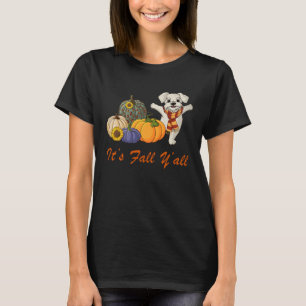 Camiseta Es Otoño Y todo Maltipoo Amarillo Perro Leopardo C