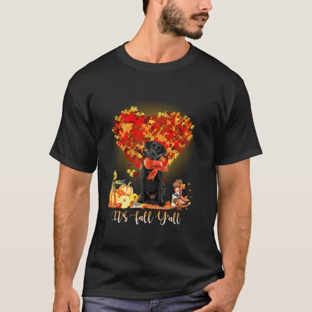 Camiseta Es otoño y todos los amantes del perro de Labrador (Anverso)