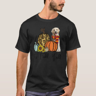 Camiseta Es Otoño Y'all Labrador Retriever Leopardo Calabaz