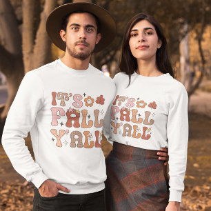 Camiseta Es Otoño Y'all Vibra Estival Rosa Floral Otoño