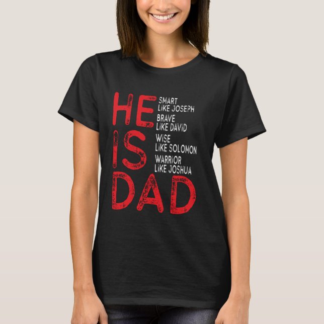 Camiseta Es Papá Valiente Como David Warrior Como Joshua Fa (Anverso)
