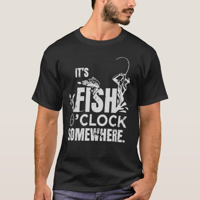 Camiseta Es Pescado en reloj Vecino Vestido de Pesca (Anverso)