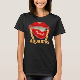 Camiseta Es porque soy aquarius con labios rojos