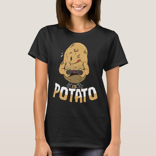 Camiseta Es Potato Gamer Como Se Ve En La Tele De Tarde Por (Anverso)