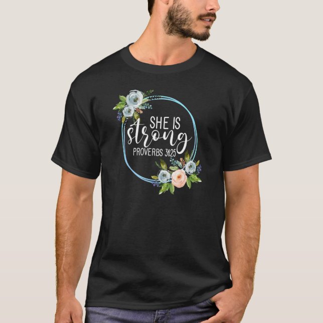Camiseta Es Proverbios Fuertes 3125 Floral Mom (Anverso)