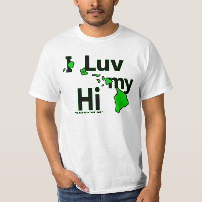 Camiseta Es quien somos en Hawái. La abreviatura es "Hi" (Anverso)