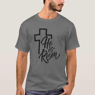 Camiseta Es Risen Leopard Cross Vintage Feliz Pascua 202