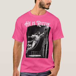 Camiseta Es Rizzin Jesús Jugando Béisbol Divertido Deportes