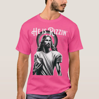 Camiseta Es Rizzin Jesús Jugando Deportes Graciosos De Fútb