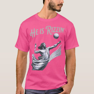 Camiseta Es Rizzin Jesús Jugando Deportes Graciosos De Vole