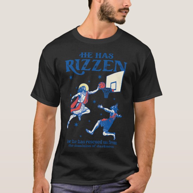 Camiseta Es Rizzin Se Levanta Y Ha Rizzen Jesus Play (Anverso)