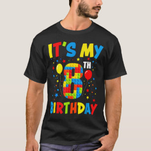 Camiseta Es su cumpleaños número 8 bloques de construcción