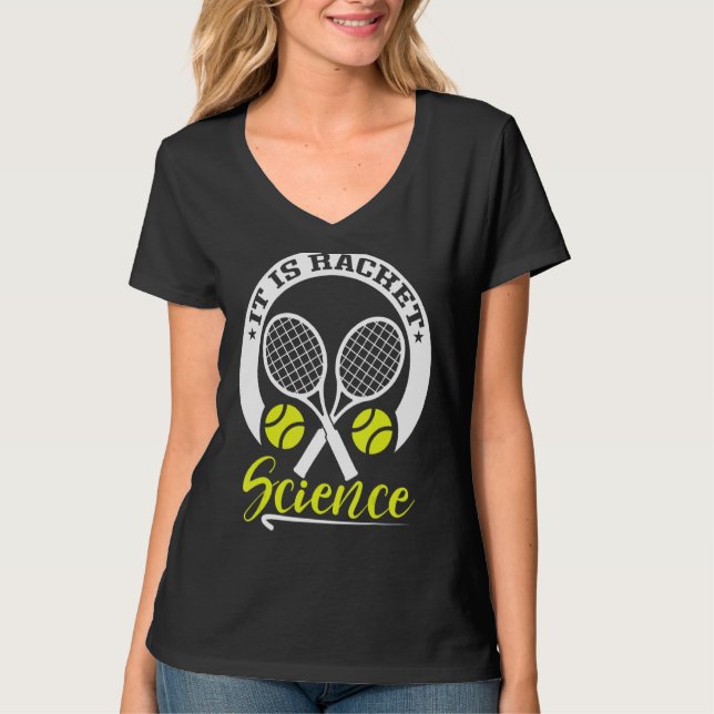 Camiseta Es Tenis De Ciencia De Racket (Anverso)