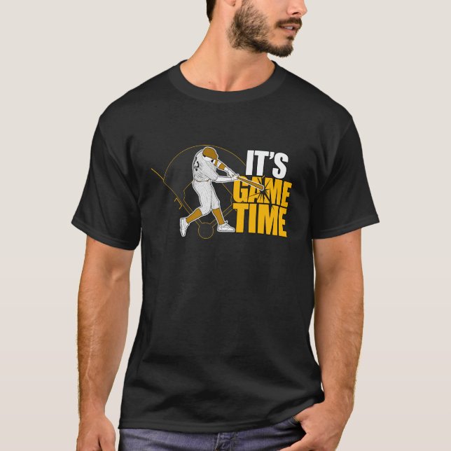 Camiseta Es tiempo de juego - Béisbol (amarillo) (Anverso)