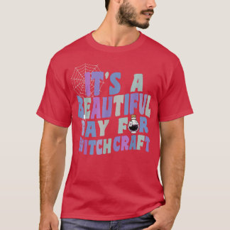 Camiseta Es un bello día para la bruja retro de brujería