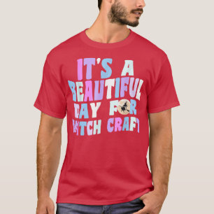 Camiseta Es un bello día para la bruja retro de brujería Ha