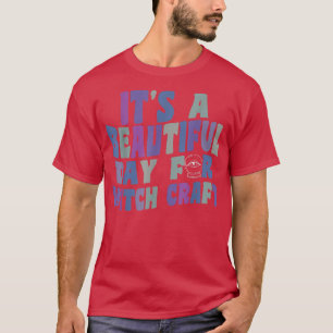 Camiseta Es un bello día para la bruja retro de brujería Ha