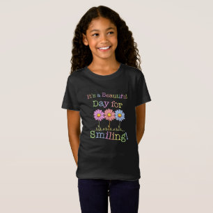 Camiseta Es un bello día para un gráfico sonriente - Chicas
