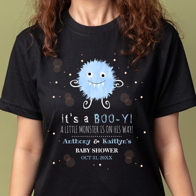 Camiseta ¡Es un Boo-y! Baby Shower de Little Monster Hallow (Subido por el creador)