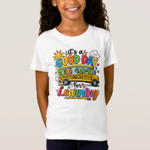 Camiseta Es Un Buen Día Para Aprender Niños De Autobús Esco