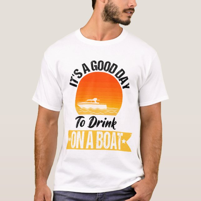 Camiseta Es un buen día para beber en un barco el 4 de juli (Anverso)