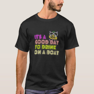 Camiseta Es un buen día para beber en una barca vintage