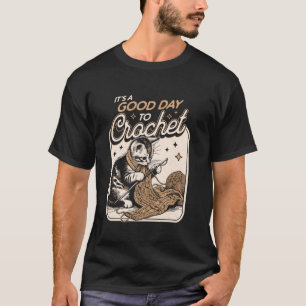 Camiseta Es un Buen Día para Ganchillo Gato - Amantes del G