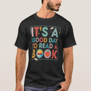 Camiseta Es un buen día para leer la biblioteca de libros l