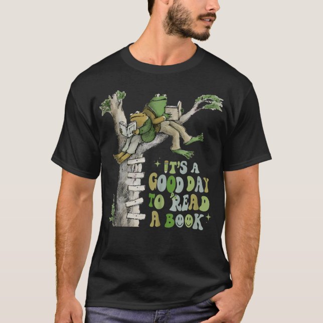 Camiseta Es Un Buen Día Para Leer Un Libro De Rana Graciosa (Anverso)