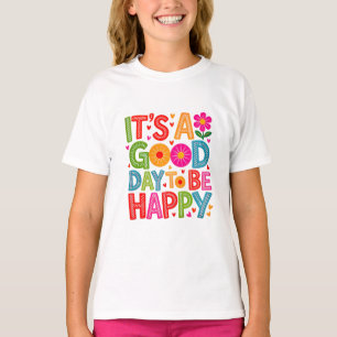 Camiseta Es un buen día para ser feliz Floral Retro Colorid