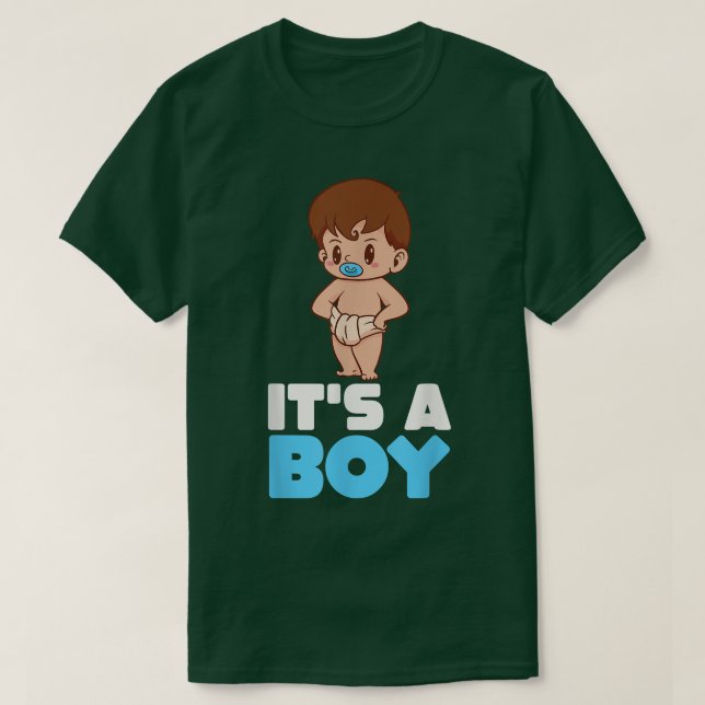 Camiseta Es un chico de género revelan Baby Shower Kawaii C (Diseño del anverso)