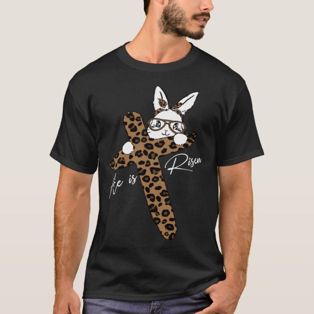 Camiseta Es Un Creciente Día De Pascua El Leopardo Conejo J (Anverso)